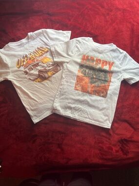 Kids White 'Happy' and ‘Off Road’ Graphic Tee